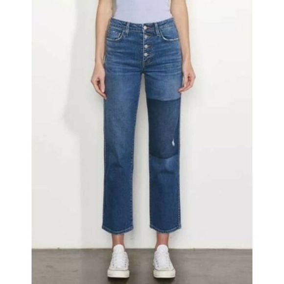 Sundry Rainbow Embroidered Patch Jeans Straight Leg 29 - Picture 2 of 6